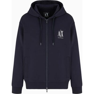 Armani Exchange XM000371AF10818UB101 Granatowa bluza z kapturem na zamek pełny Armani Exchange XM000371AF10818UB101 Granatowa bluza z kapturem na zamek pełny