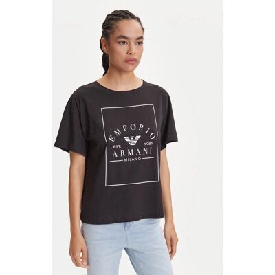 Emporio Armani Model EW000553_AF10887 Luźny krój, bawełniana koszulka - T-shirt Emporio Armani Model EW000553_AF10887 Luźny krój, bawełniana koszulka - T-shirt