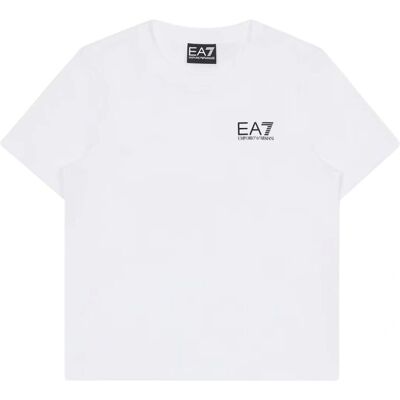 Emporio Armani Core Identity Bambino - T-Shirt, Weiß, Mikro-Logo, Kurze Ärmel Emporio Armani Core Identity Bambino - T-Shirt, Weiß, Mikro-Logo, Kurze Ärmel