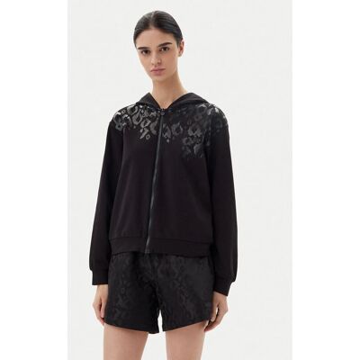 EA7 Czarny Stretch Bawełniany Bluza z Kapturem - Casual Sport Multisport EA7 Czarny Stretch Bawełniany Bluza z Kapturem - Casual Sport Multisport