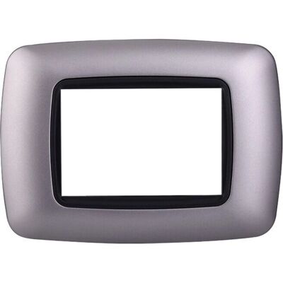 Ettroit - Placca 3 moduli Serie Space Argento - Placca Interruttori Ettroit - Placca 3 moduli Serie Space Argento - Placca Interruttori