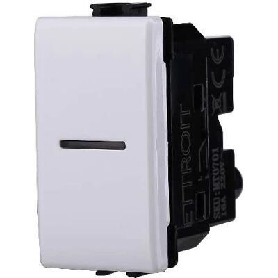 ETTROIT - Modulo interruttore serie Solar, bianco, compatibile con BTicino Matix MT0701 ETTROIT - Modulo interruttore serie Solar, bianco, compatibile con BTicino Matix MT0701