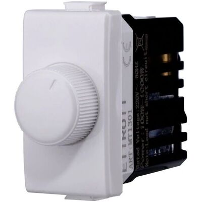 Modulo Dimmer Bianco ETTROIT MT1301 - Serie Solar, Compatibile Bticino Matix Modulo Dimmer Bianco ETTROIT MT1301 - Serie Solar, Compatibile Bticino Matix