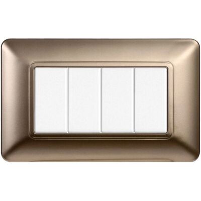 ETTROIT - MT83410 - 4-Modul - Bronze - Wandplatte ETTROIT - MT83410 - 4-Modul - Bronze - Wandplatte