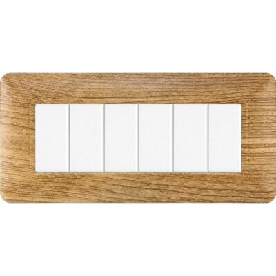 ETTROIT - Solar 6 Moduli - Dunkles Holz - Schalterplatte ETTROIT - Solar 6 Moduli - Dunkles Holz - Schalterplatte