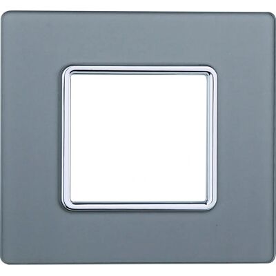 ETTROIT - Silber Glas 2-Module Abdeckrahmen - Abdeckrahmen ETTROIT - Silber Glas 2-Module Abdeckrahmen - Abdeckrahmen