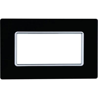 Ettroit Placca in Vetro Nero - 4 Moduli - Placca Switch Ettroit Placca in Vetro Nero - 4 Moduli - Placca Switch