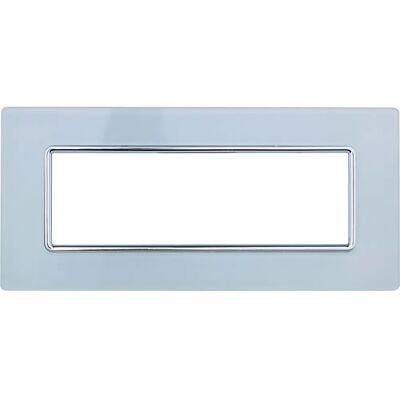 ETTROIT Placca in vetro bianco - 6 moduli per Bticino Matix ETTROIT Placca in vetro bianco - 6 moduli per Bticino Matix