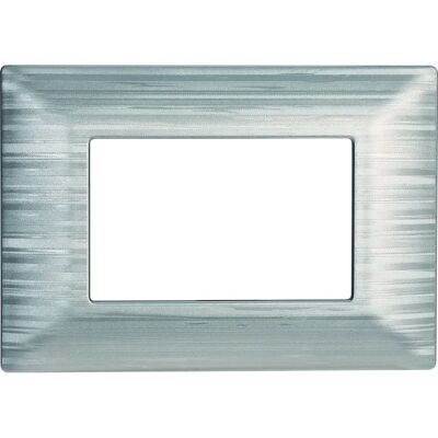ETTROIT - Abdeckrahmen - 4 Module - Satin Kunststoff - Silber - Schalterabdeckung ETTROIT - Abdeckrahmen - 4 Module - Satin Kunststoff - Silber - Schalterabdeckung