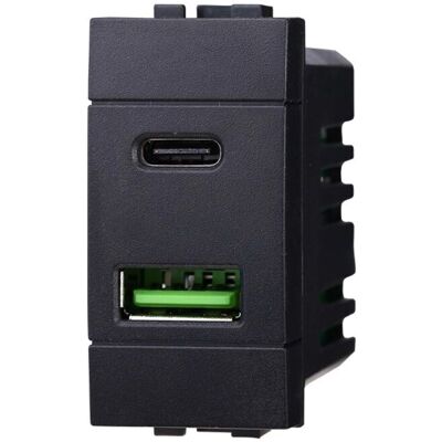 ETTROIT - Modulo caricatore USB doppio - Serie Space ETTROIT - Modulo caricatore USB doppio - Serie Space