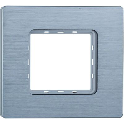 ETTROIT - Placca, 2 moduli, alluminio, argento satinato - Switch Plate ETTROIT - Placca, 2 moduli, alluminio, argento satinato - Switch Plate