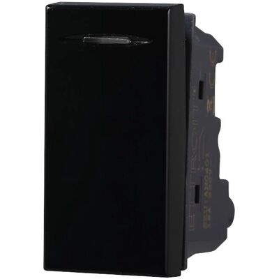 ETTROIT - Schalter Modell AN1001 - Unipolar 10A - Schwarz - Serie Moon ETTROIT - Schalter Modell AN1001 - Unipolar 10A - Schwarz - Serie Moon