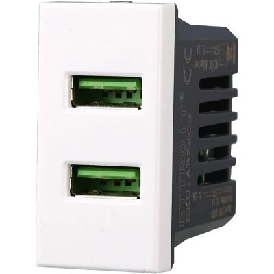 ETTROIT - Doppel USB-Ladestecker - Weiß - Wandmontage ETTROIT - Doppel USB-Ladestecker - Weiß - Wandmontage