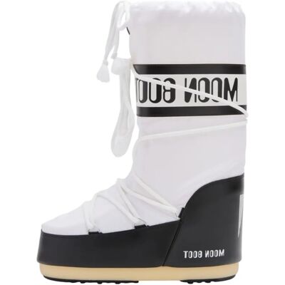 Moon Boot - Ikona z nylonu biała - Casual buty na śnieg Moon Boot - Ikona z nylonu biała - Casual buty na śnieg