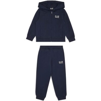EA7 Jungen Marine Trainingsanzug - Lässig Sport Baumwolle EA7 Jungen Marine Trainingsanzug - Lässig Sport Baumwolle