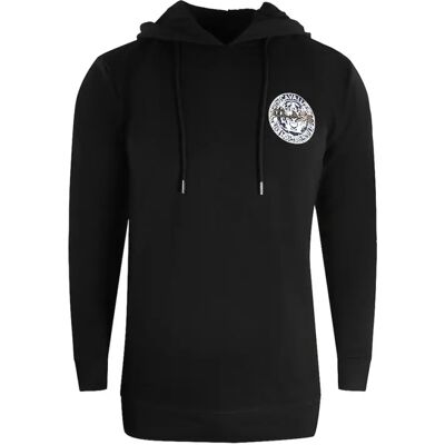Roberto Cavalli Cavalli Class Großer Kreis-Design Schwarzer Hoodie - Größe 44 Roberto Cavalli Cavalli Class Großer Kreis-Design Schwarzer Hoodie - Größe 44