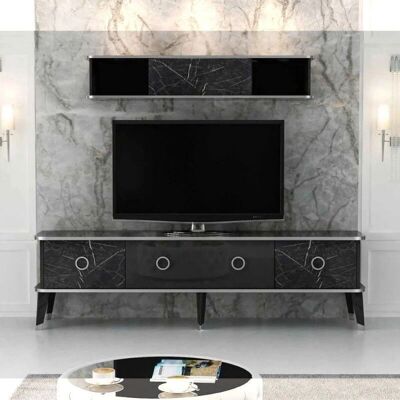 Webmarketpoint - Bientv 180 - Schwarz Marmoroptik - TV-Schrank Webmarketpoint - Bientv 180 - Schwarz Marmoroptik - TV-Schrank