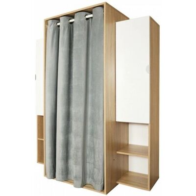 WEBMARKETPOINT - Eichen-Garderobe mit Türen und Kleiderstange - Wardrobe WEBMARKETPOINT - Eichen-Garderobe mit Türen und Kleiderstange - Wardrobe