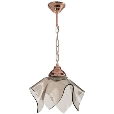IPERBRIKO - Lámpara colgante de cobre y cristal ahumado - Lámpara colgante IPERBRIKO - Lámpara colgante de cobre y cristal ahumado - Lámpara colgante