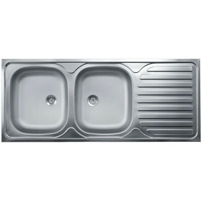 Webmarketpoint Fregadero de Cocina Doble de Acero Inoxidable - 50x120 cm Webmarketpoint Fregadero de Cocina Doble de Acero Inoxidable - 50x120 cm