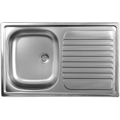 Webmarketpoint Edelstahl Küchenbecken - 50x79cm mit rechtem Abtropfbereich Webmarketpoint Edelstahl Küchenbecken - 50x79cm mit rechtem Abtropfbereich