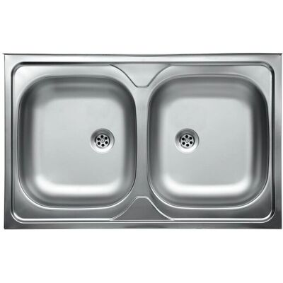 Webmarketpoint - Two-bowl 50x80 cm - Acero inoxidable - Fregadero Webmarketpoint - Two-bowl 50x80 cm - Acero inoxidable - Fregadero