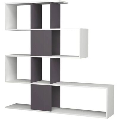 Webmarketpoint - Aktif - Bianco-Grigio - Libreria Webmarketpoint - Aktif - Bianco-Grigio - Libreria