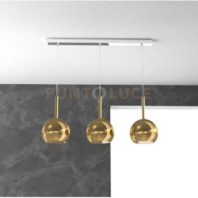 TOP-LIGHT - Future - Oro Cromo 3-luci Pendente TOP-LIGHT - Future - Oro Cromo 3-luci Pendente