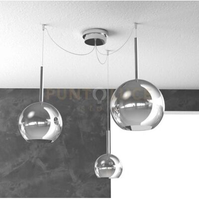 TOP-LIGHT - Future - Finitura cromo - Metallo e vetro - 3 luci - lampadario TOP-LIGHT - Future - Finitura cromo - Metallo e vetro - 3 luci - lampadario