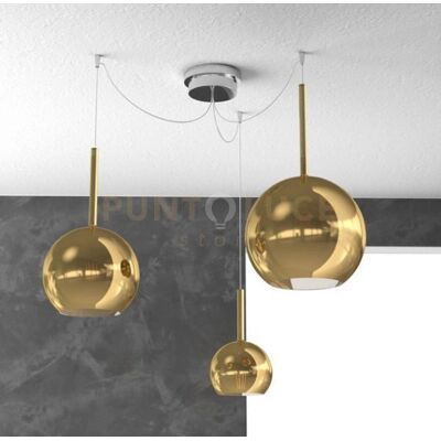 TOP-LIGHT - Future - Cromo - Vetro dorato - Lampadario TOP-LIGHT - Future - Cromo - Vetro dorato - Lampadario