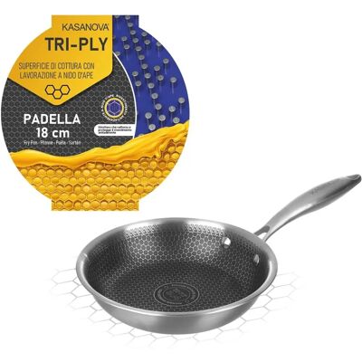 Kasanova Padella 20 cm - Tri-strato 3 strati Kasanova Padella 20 cm - Tri-strato 3 strati
