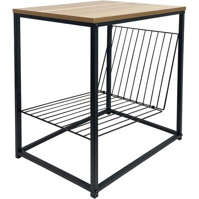 Altri Brand Table basse - Design moderne élégant - Structure en fer solide - Plateau en bois - 40x57,5x30 cm Altri Brand Table basse - Design moderne élégant - Structure en fer solide - Plateau en bois - 40x57,5x30 cm