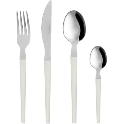 Altri Brand Set 24 posate in acciaio manico bianco Diletta - Cutlery Set Altri Brand Set 24 posate in acciaio manico bianco Diletta - Cutlery Set