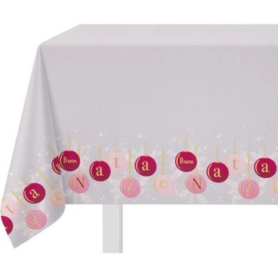 KASANOVA Nappe de Noël blanche malva KASANOVA Nappe de Noël blanche malva
