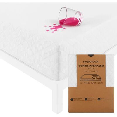KASANOVA Rombo Matrasbeschermer - Bedbeschermer, 130x200 cm, Ademend KASANOVA Rombo Matrasbeschermer - Bedbeschermer, 130x200 cm, Ademend