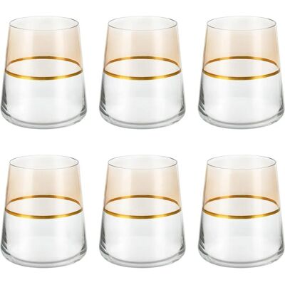 Spectrum - Set 6 Water Glasses 420ml - Beige-Gold Spectrum - Set 6 Water Glasses 420ml - Beige-Gold