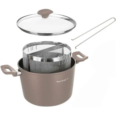 KASANOVA - Pentola pasta 22 cm - Tortora - 2 cestelli - Pentola per pasta KASANOVA - Pentola pasta 22 cm - Tortora - 2 cestelli - Pentola per pasta