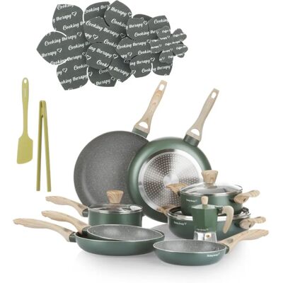 KASANOVA - Cooking Therapy - 18-piece - Juego de ollas y sartenes KASANOVA - Cooking Therapy - 18-piece - Juego de ollas y sartenes