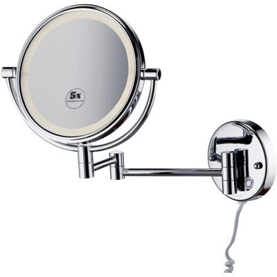 Espejo de Pared Manillons Torrent - Aumento 5X, LED 4W, Sensor, Cromo Espejo de Pared Manillons Torrent - Aumento 5X, LED 4W, Sensor, Cromo