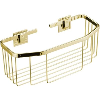 Manillons Torrent - Jabonera de baño en acero inoxidable con adhesivo - PVD dorado - 280x110x120mm - Gran capacidad Manillons Torrent - Jabonera de baño en acero inoxidable con adhesivo - PVD dorado - 280x110x120mm - Gran capacidad