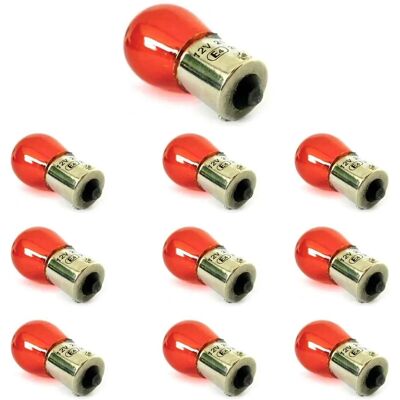 Carall Pack de 10 Ampoules Orange Résistantes PY21W - S25 BAU15S 24V 21W - Publicité Carall Pack de 10 Ampoules Orange Résistantes PY21W - S25 BAU15S 24V 21W - Publicité