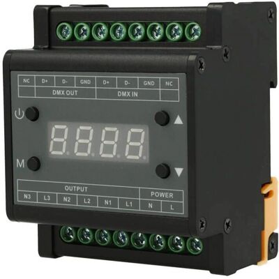 LEDLUX Centralina DMX LED a 3 Canali - Controlla Trasformatore - Compatta LEDLUX Centralina DMX LED a 3 Canali - Controlla Trasformatore - Compatta