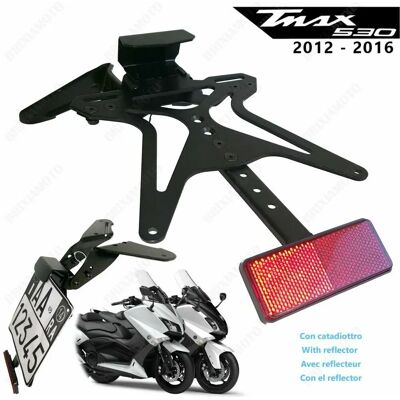 One Yamaha TMAX 530 Adjustable License Plate Holder - Motorcycle Part One Yamaha TMAX 530 Adjustable License Plate Holder - Motorcycle Part