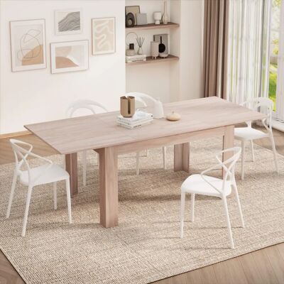 Mobili Fiver Tavolo Allungabile Easy - Cucina, Olmo Chiaro, 140-220cm Mobili Fiver Tavolo Allungabile Easy - Cucina, Olmo Chiaro, 140-220cm