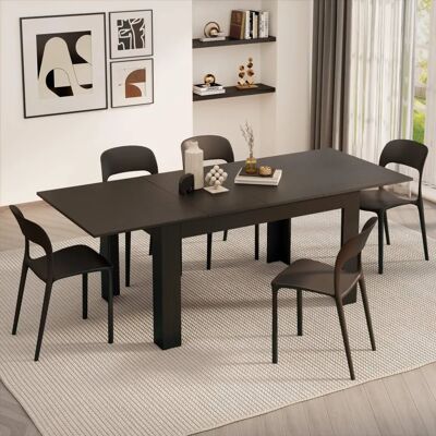 Mobili Fiver Table de Cuisine Extensible en Bois Noir - Publicité Mobili Fiver Table de Cuisine Extensible en Bois Noir - Publicité