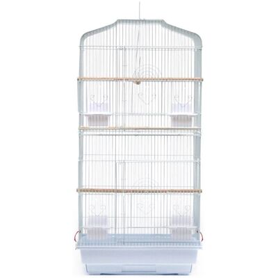 SKECTEN - Jaula portátil para aves - 46x36x92 cm - Blanco - Jaula para aves SKECTEN - Jaula portátil para aves - 46x36x92 cm - Blanco - Jaula para aves