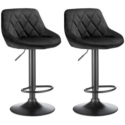 Skecten - 2 Silla Giratoria Taburetes De Bar Cocina, Altura Ajustable Negro - Bar Stool Skecten - 2 Silla Giratoria Taburetes De Bar Cocina, Altura Ajustable Negro - Bar Stool