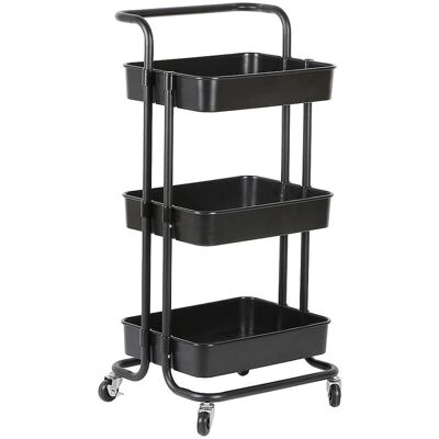 Skecten - 3-tier - Negro - 3 estantes - Carrito de cocina Skecten - 3-tier - Negro - 3 estantes - Carrito de cocina