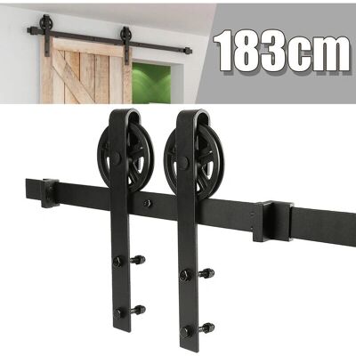 Skecten - 1.83M - Kit de rieles para puertas correderas - Acero al carbono Skecten - 1.83M - Kit de rieles para puertas correderas - Acero al carbono