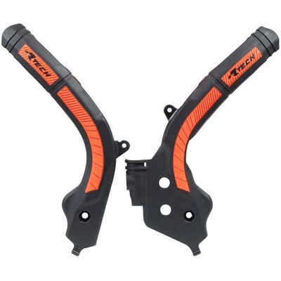 Race Tech Bi-Material Rahmen Schutz Schwarz/Orange - Rahmen Schutz Race Tech Bi-Material Rahmen Schutz Schwarz/Orange - Rahmen Schutz